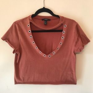 NWOT Forever 21 cutout neck tee!